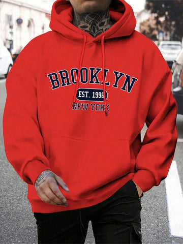 Brooklyn Est 1998 New York Printing Men Hoodies Harajuku Crewneck Hoodie Fashion Oversize Hoody Autumn Comfortable Tracksuit - Zen Fit Plus