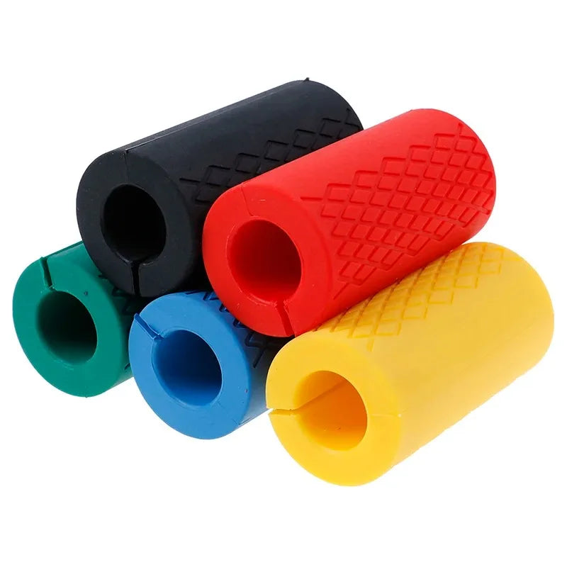 Silicone Dumbbell Barbell Grips Handles Anti-Slip Protect Pad Pull Up Weightlifting Support Gym Body Building Workout Silica Gel Zen fit plus