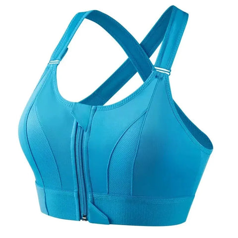Sports Bras For Women Front Zipper Adjustable Strap Shockproof Elastic Fitness Athletic Brassiere Slim Yoga Crop Top Zen fit plus