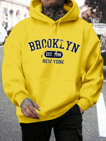 Brooklyn Est 1998 New York Printing Men Hoodies Harajuku Crewneck Hoodie Fashion Oversize Hoody Autumn Comfortable Tracksuit - Zen Fit Plus