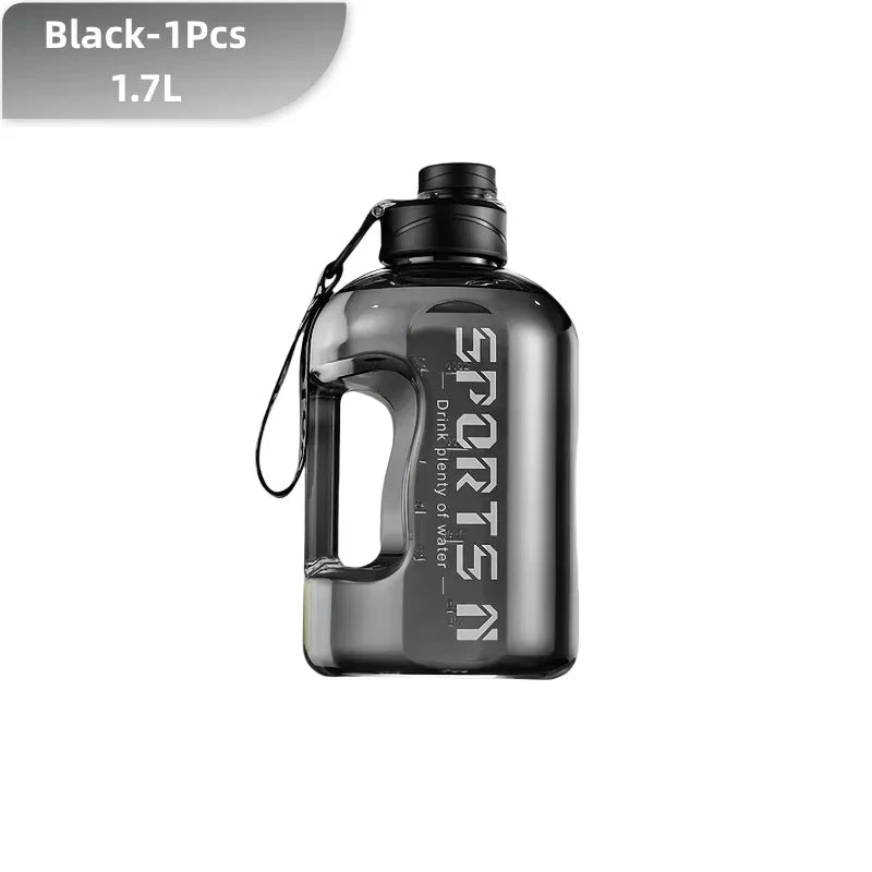 1.7/2.7L Large Capacity Sports Water Bottle Plastic Drinking Bottles with Time Scale Outdoor Camping Hiking Gym Men Water Kettle - Zen Fit Plus