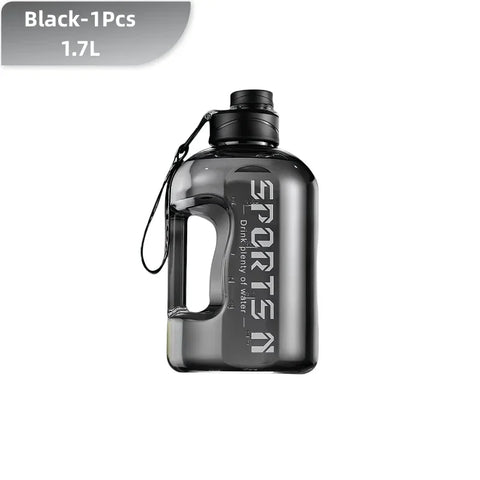 1.7/2.7L Large Capacity Sports Water Bottle Plastic Drinking Bottles with Time Scale Outdoor Camping Hiking Gym Men Water Kettle - Zen Fit Plus