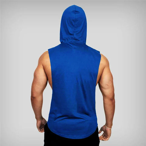 Bodybuilding Stringer Hoodies Gym Sleeveless Hooded Fitness Tank Tops Mens Running Sport Clothing Cotton Breathable Cool Shirt - Zen Fit Plus
