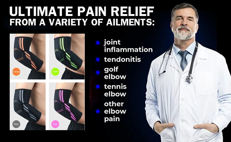 Elbow Support Elastic Gym Sport Elbow Protective Pad Absorb Sweat Sport Basketball Volleyball Tennis Arm Sleeve Elbow Brace - Zen Fit Plus