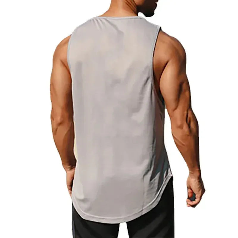 Summer Men's Running Vest Gym Tank Tops Fitness Clothing Quick-drying Loose Bodybuilding Sleeveless Shirt Basketball Singlets - Zen Fit Plus