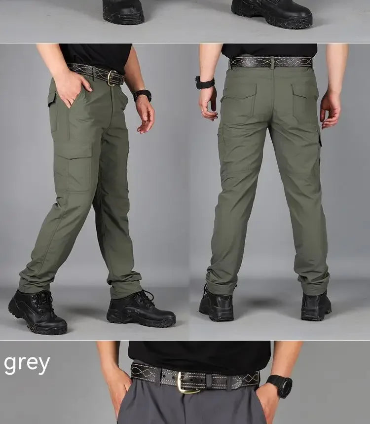 Men City Pants Cargo Trousers Multi-pocket Waterproof Wear-resistant Casual Training Overalls Fat Cargo Quick Dry Pants - Zen Fit Plus