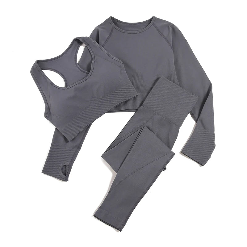 WAREBALL 2/3/4pcs Seamless Yoga Set Gym Clothes Sportswear Yoga Suits For Women Fitness Set Tracksuits Sports Bra Gym Leggings Zen fit plus