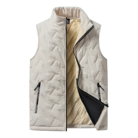 Autumn and winter fashion men's cotton vest jacket casual multifunctional plus size warm standing collar sleeveless men's top - Zen Fit Plus