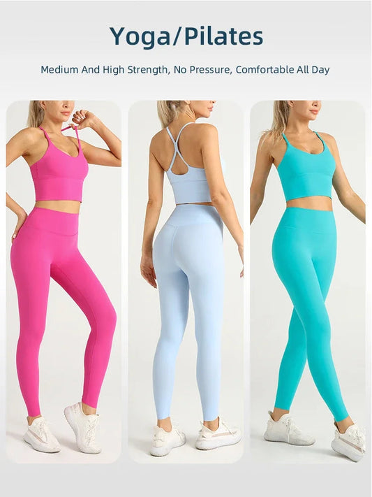 2 Piece Yoga Clothes Women's Tracksuit Athletic Wear Pilates Fitness Suit Gym Workout Push Up Clothes Sports Bra Leggings Suit Zen fit plus