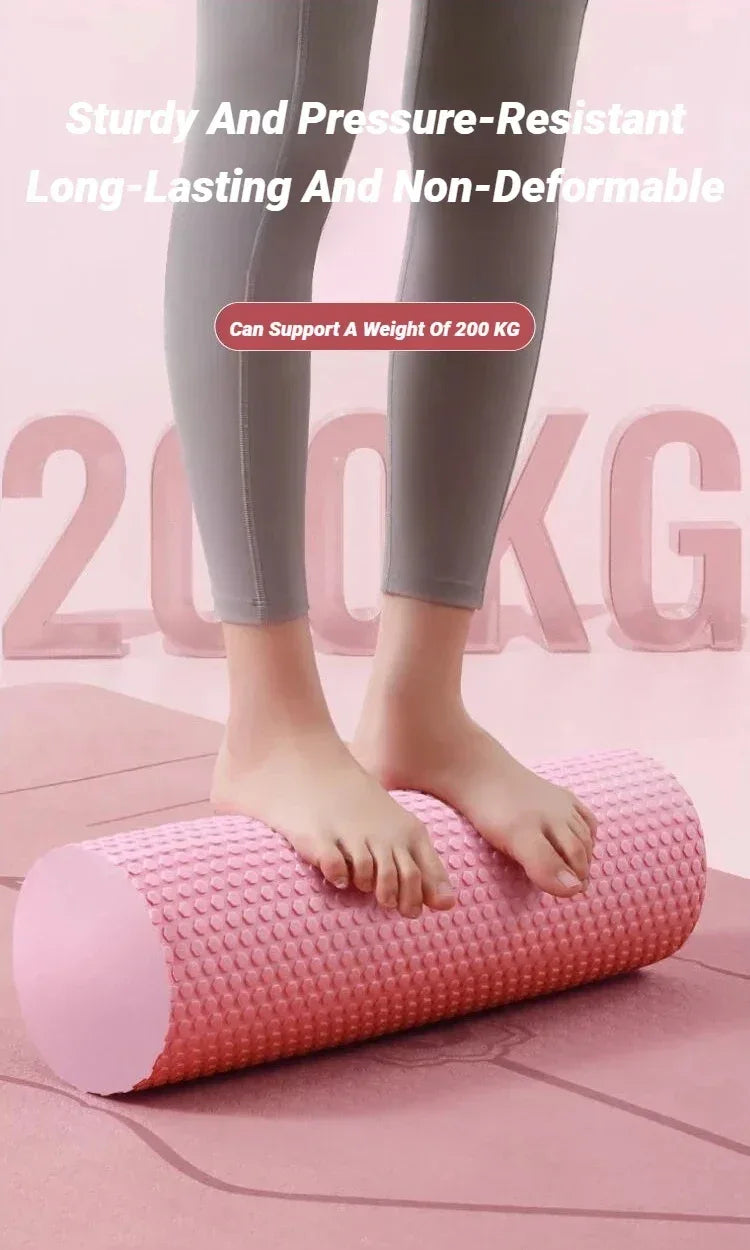 Hexagonal Yoga Roller: Round EVA Foam Cylinder for Pilates & Enhanced Home Workouts (Diameter 9.5cm, Length 29.7cm) - Zen Fit Plus