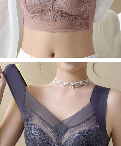 L-6L Women Large Bra Push Up Ice Silk Seamless upper Bralette Lace Wireless Summer Bras Plus Size Top Lingerie Underwear 15019 - Zen Fit Plus