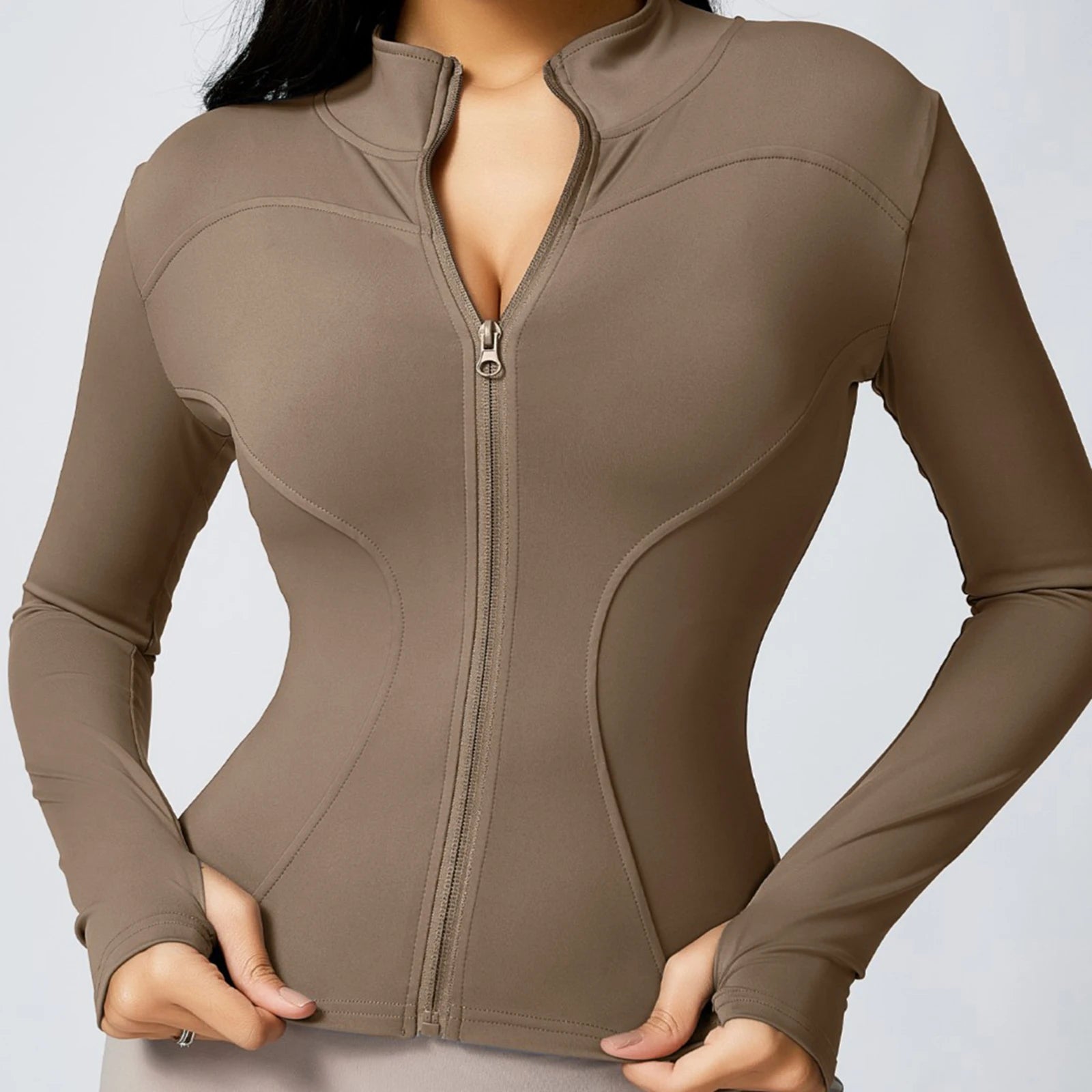 New Yoga Coat Women Short Sports Workout Jacket Solid Color Quick Dry Lightweight Zip Up Fitness Athletic Slim Fit Tops Zen fit plus