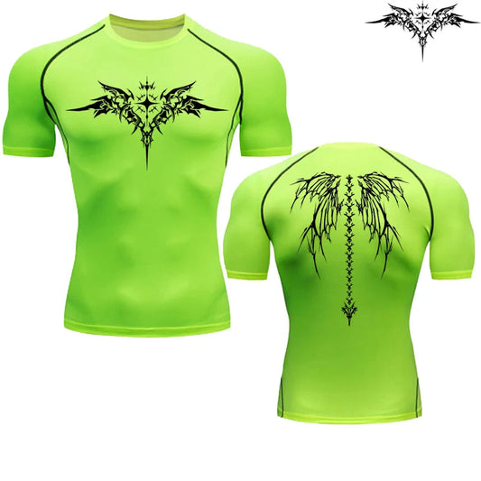Casual Anime Print Running Compression T-Shirt Men's Quick-Drying Fitness Sportswear Gym Sports Long Sleeve Breathable Top S-3XL Zen fit plus