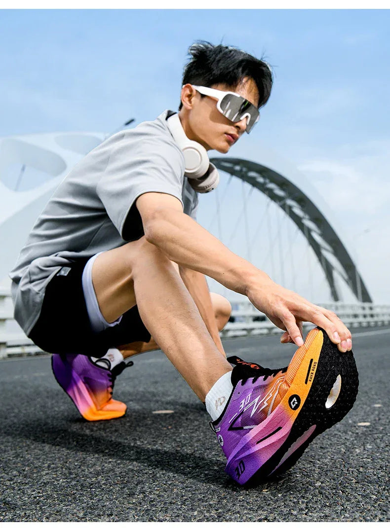 Men's Carbon Board Sneakers Anti-slip Cushioned Comfortable Racing Training Running Shoes Mesh Tennis Shoes Casual for Women - Zen Fit Plus