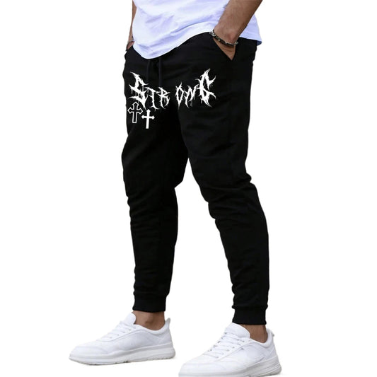 Fashion Men's Printed Pants Autumn Winter Fleece Running Pants Joggers Sweatpants Streetwear Gym Fitness Sport Casual Trousers Zen fit plus
