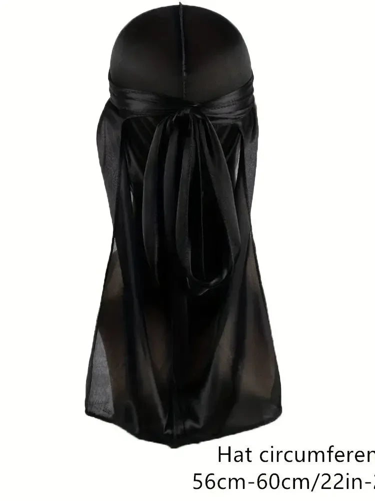 Unisex Long Silky Durag Long Tail Silky Scarf Muslim Doo Rag Pirate Hat Durag Chemo Caps Skull Hat Turban hair band Bandanas - Zen Fit Plus