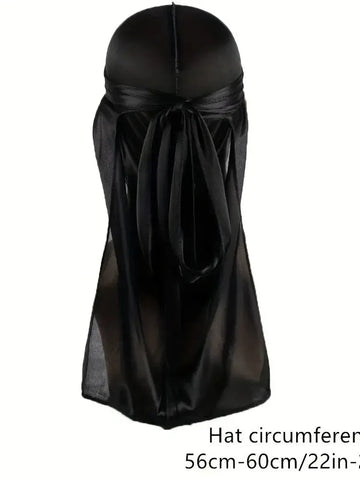 Unisex Long Silky Durag Long Tail Silky Scarf Muslim Doo Rag Pirate Hat Durag Chemo Caps Skull Hat Turban hair band Bandanas - Zen Fit Plus