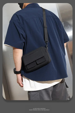 Minimalist Black Shoulder Bag Retro Male Nylon Crossbody Bags Men's Small Messenger Bag for Men Suitable for Daily Use - Zen Fit Plus