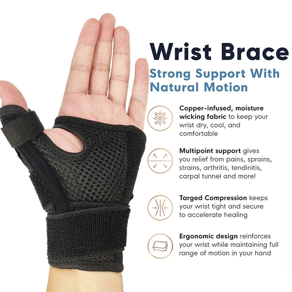 1PC Adjustable Thumb Spica Splint, Thumb Stabilizer Wrist Brace Support for Men and Women Carpal Tunnel arthritis, Tenosynovitis Zen Fit Plus