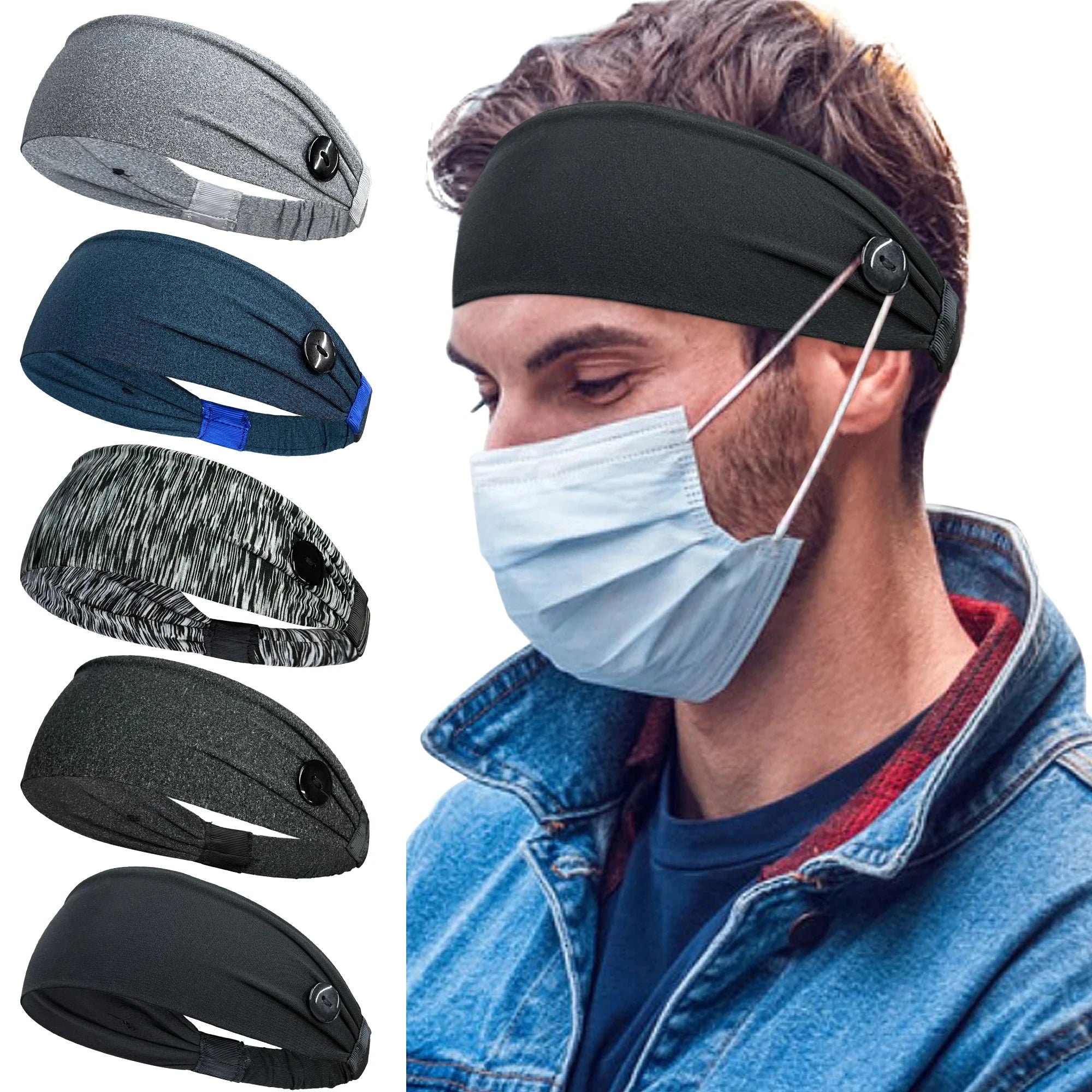 Sports Headbands For Men Woman Gym Yoga Sweat Hair Bands Soft Elastic Hairbands Stretch Outdoor Sport Sweatbands Zen Fit Plus