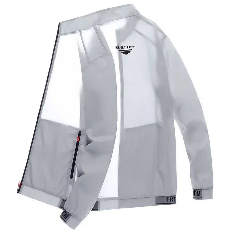 Men's sun protection clothes for summer ultra-thin breathable ice silk trendy fashion UV resistant air conditioning jacket jacke - Zen Fit Plus