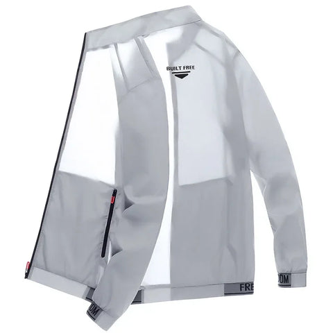 Men's sun protection clothes for summer ultra-thin breathable ice silk trendy fashion UV resistant air conditioning jacket jacke - Zen Fit Plus