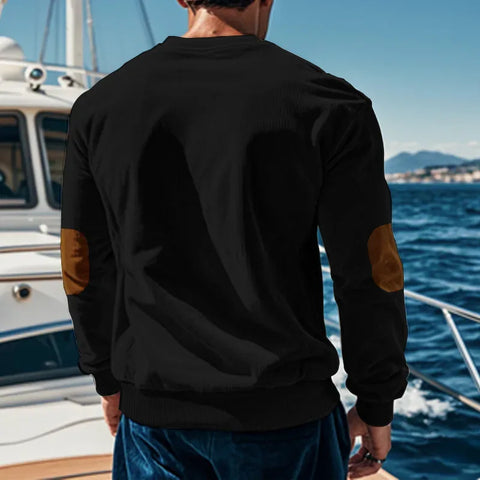 2024 hot-selling spring and autumn European size men's round neck casual stand-up collar corduroy long-sleeved sweater men - Zen Fit Plus