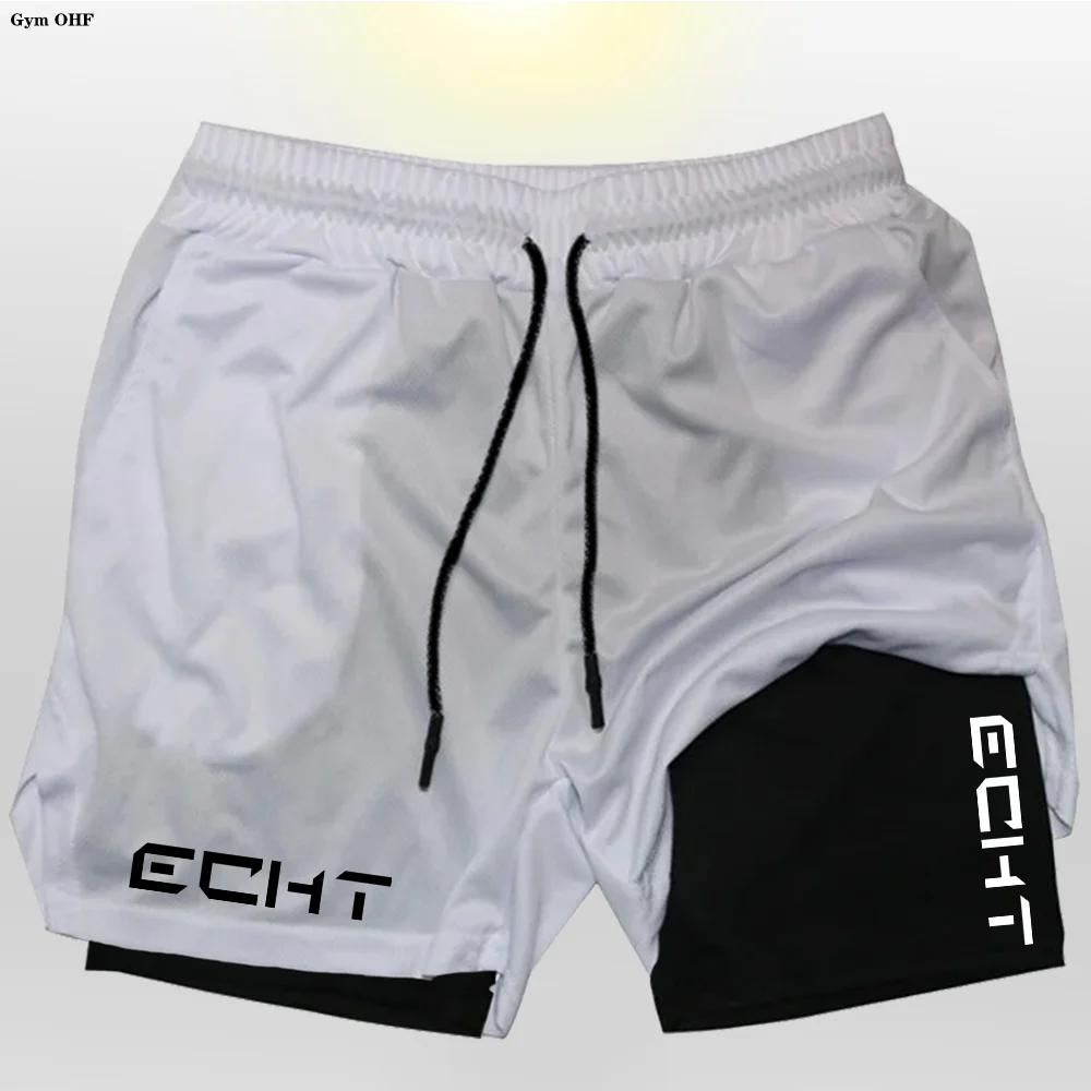 Running Shorts Men Fitness Gym Training 2 in 1 Sports Shorts Quick Dry Workout Jogging Double Deck Short Pant Zen fit plus