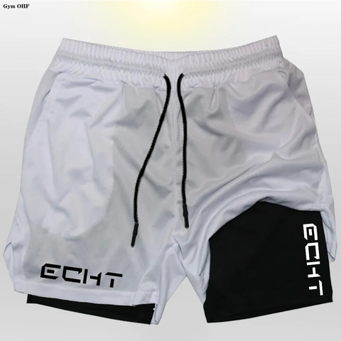 Running Shorts Men Fitness Gym Training 2 in 1 Sports Shorts Quick Dry Workout Jogging Double Deck Short Pant Zen fit plus