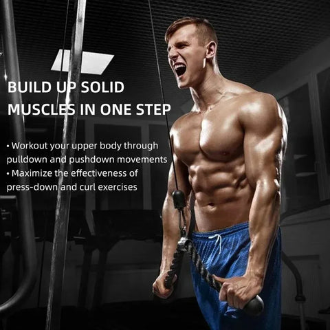 Triceps Lowering Rope Face Pull Handles Push Pull Down Cord For Biceps Back Shoulder Triceps Fitness Tension Rope Gym Accessory - Zen Fit Plus