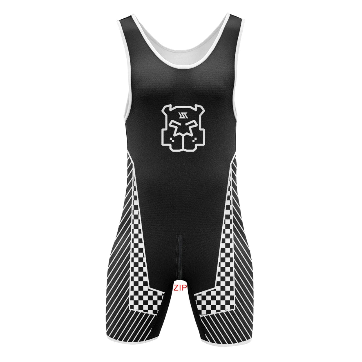 Mens Wrestling Singlets Front And Back Zipper Dog SexyMan Bodysuits RT One-Piece Undershirts Powerlifting Sleeveless Sleepwear Zen fit plus