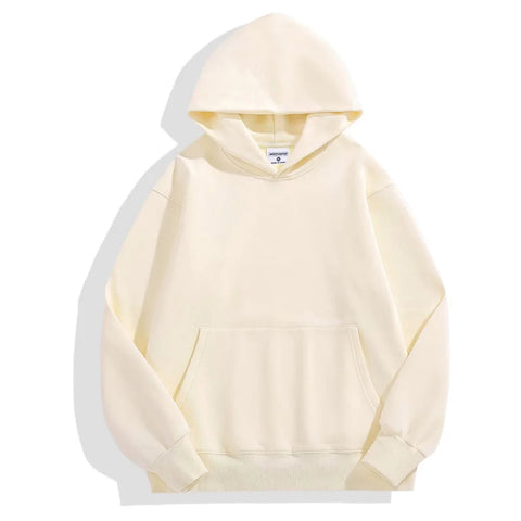 16.9oz 480gsm Heavy Weight Cotton Plus Velvet Hooded Sweater Men Thickened Tight Polar Fleece Pullover Hoodie Women Sweatshirt Zen fit plus
