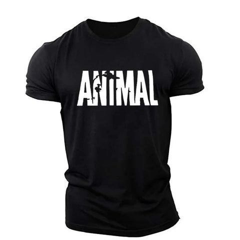 Animal Letter Minimalist Style Fashion Men's T-shirts Short Sleeve O-Neck Sportswear Oversized Gym Tops Street Men Women T Shirt Zen fit plus