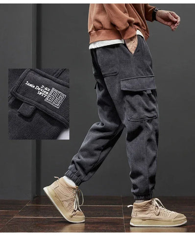 Spring Autumn New Style Elastic Waist Casual Pants for Men Stretch Straight Drawstring Harem Jogging Sports Long Pants Male - Zen Fit Plus