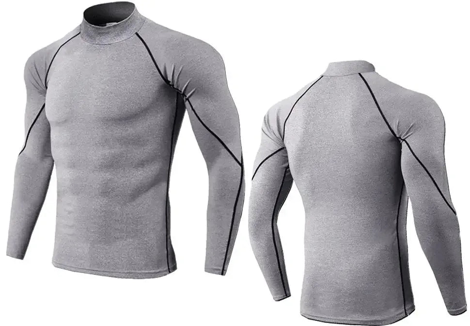 Winter Man Compression Shirt Cycling Clothing Warmth Shirt Warm Bottoming Shirt Men Compression T-Shirt Gym Sportswear 2024 New - Zen Fit Plus