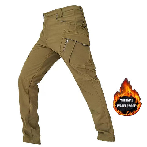 Men's City Cargo Autumn Winter Fleece Softshell Hiking Pants Fishing Climbing Trekking Casual Hunting Camping Trousers M-5XL Zen fit plus