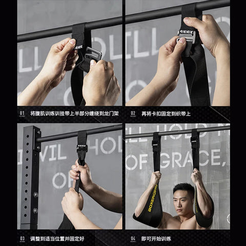 1 Pair Fitness Abdominal Muscle Belt Hanging AB Sling Straps Hanging Pull-Ups Training Horizontal Bar Gym Muscle Training Belt Zen Fit Plus