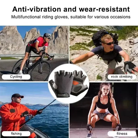 Men's Breathable Anti-slip Cycling Bicycle Gloves Half Finger Women's Gym Mitten Fitness Sport Training Fitness Gloves - Zen Fit Plus
