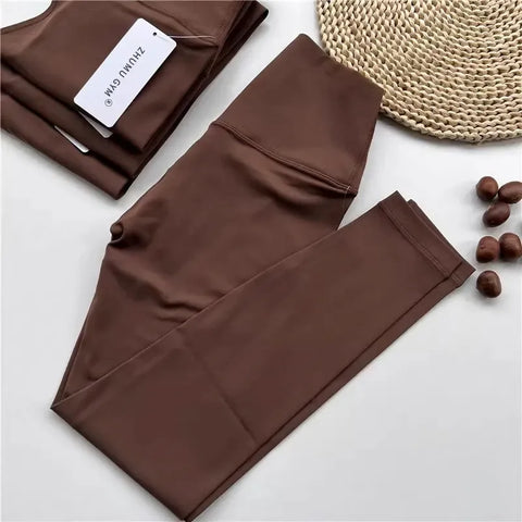 Fitness Women Sport Seamless Leggings High Waist Elastic Solid Yoga Leggings Gym Jogging Quick Dry Push Up Slim Pants Female - Zen Fit Plus