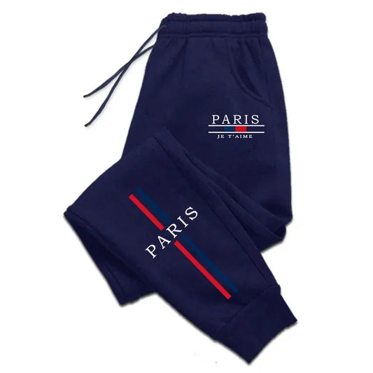 Men's Four Season Casual Sports Jogging Pants Male Urban Fashion Trousers High Quality Paris Printed Home Outdoor Sweatpants Zen fit plus