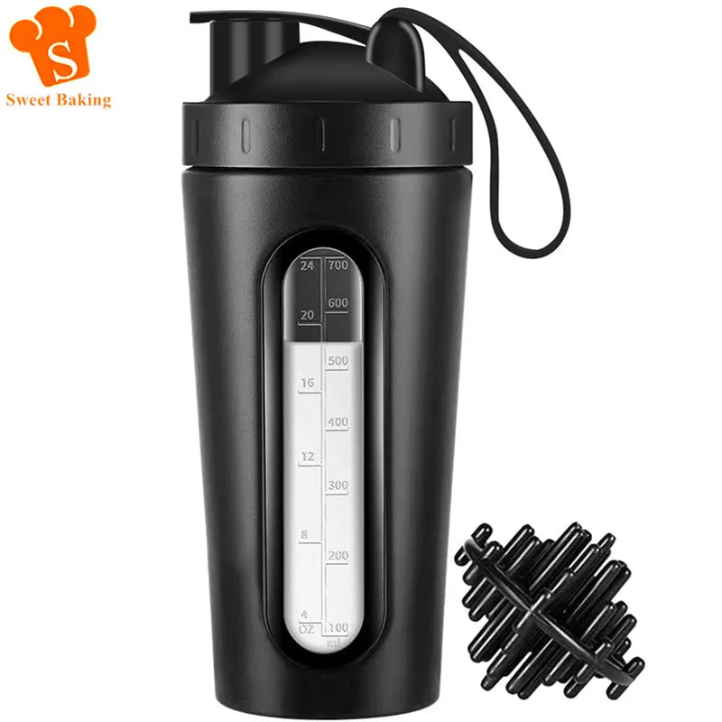 28oz Protein Shaker Bottle Portable BPA Free Leak Proof Sport Cup with Visible Window and Mixing Ball for Gym Fitness Workout Zen fit plus