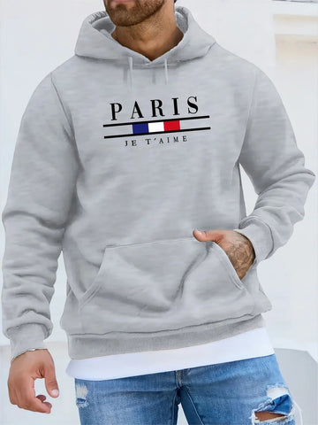 Fashionable Men's Hoodie with Street Casual Sports Style Long Sleeve and Kangaroo Pocket Fleece Sweatshirt for Autumn and Winter Zen fit plus