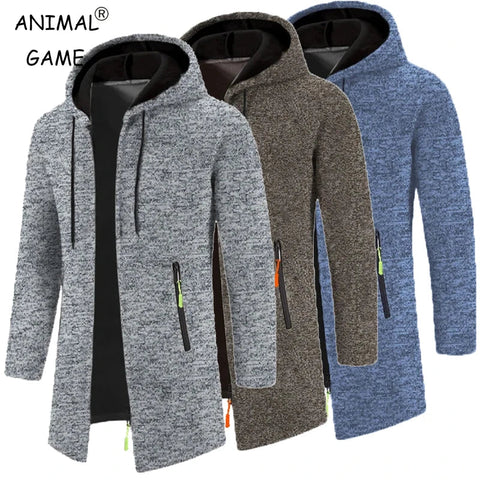 Sweatwear Men's Hoodies Long Sleeve Sweatshirts for Men Zipper Hooded Mens Oversize Winter Top Jacket Coat Black Sweater Zen fit plus
