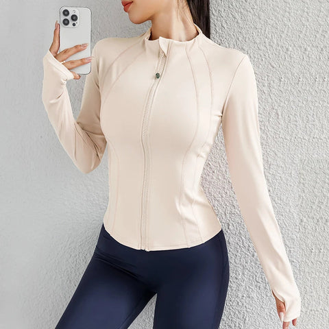 Women Yoga jacket Gym Wear zipper long sleeve fitness woman Jackets Coat Zen fit plus