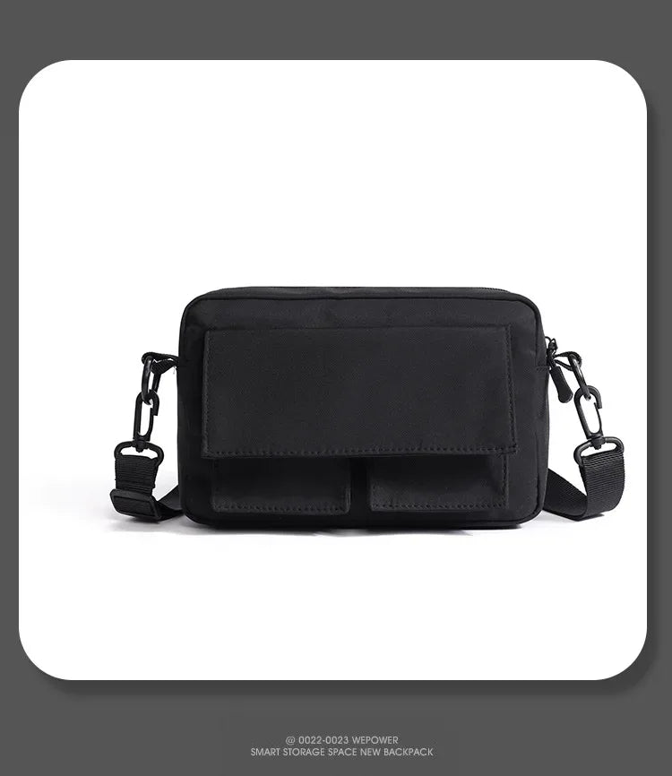 Minimalist Black Shoulder Bag Retro Male Nylon Crossbody Bags Men's Small Messenger Bag for Men Suitable for Daily Use - Zen Fit Plus