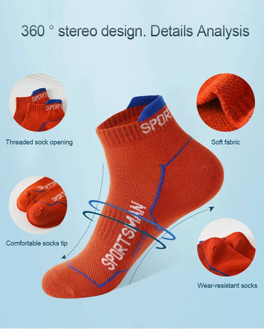 6 Pairs Socks Men's Short Socks Sweat Absorbent and Odorous Basketball Socks Running Sports Socks Breathable Mesh Men's Socks - Zen Fit Plus