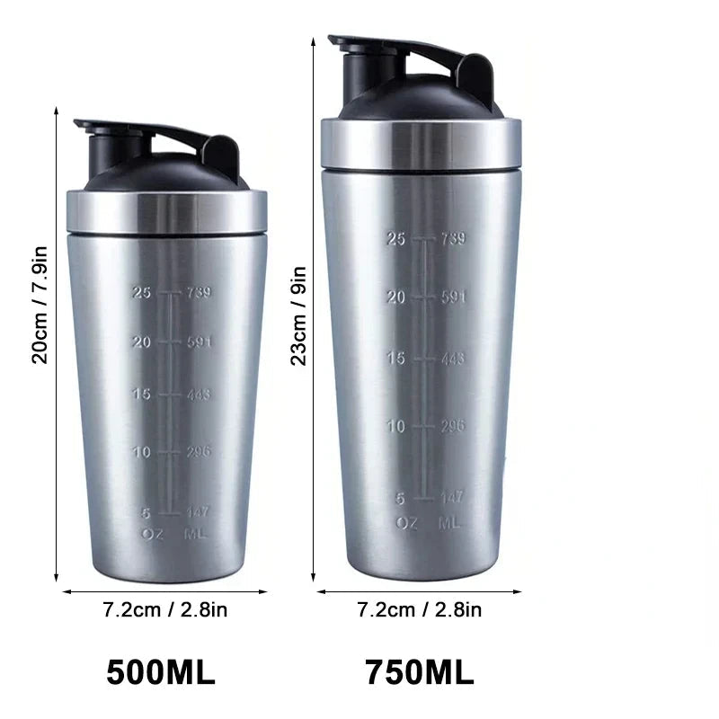 Stainless Steel Protein Shaker Cup Portable Fitness Sports Mug Nutrition Shakers Cup Water Bottles Water Cup Portable Shakers Zen fit plus