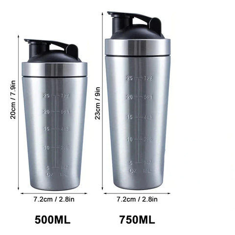 Stainless Steel Protein Shaker Cup Portable Fitness Sports Mug Nutrition Shakers Cup Water Bottles Water Cup Portable Shakers Zen fit plus