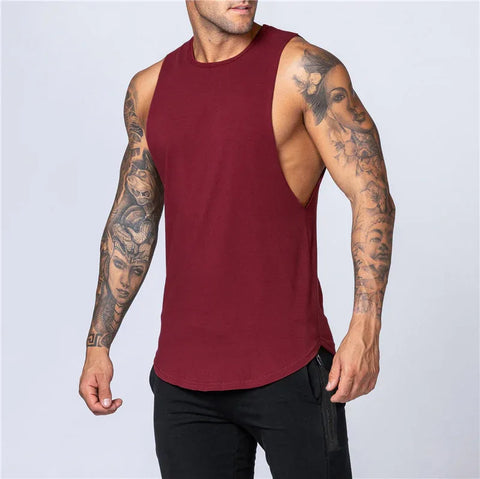 Men's Gym Clothing Summer Fitness Cotton Tank Top Men Jogging Bodybuilding Sleeveless Shirt Breathable O-Neck Casual Muscle Vest - Zen Fit Plus