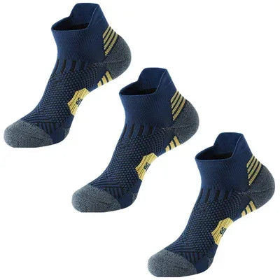 3Pair Professional Fitness Sports Socks Towel Bottom Non-Slip Running Socks Men Women Short Quick-Drying Basketball Training Sox - Zen Fit Plus